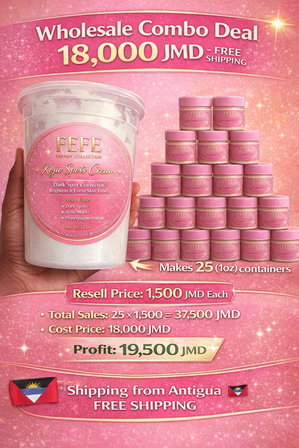 Glow Brighter, Fade Dark Spots Naturally ✨
Our Kojic Acid Spots Cream is specially formulated to target dark spots, acne scars, hyperpigmentation, and uneven skin tone—revealing a smoother, brighter, and more radiant complexion. Infused with powerful skin